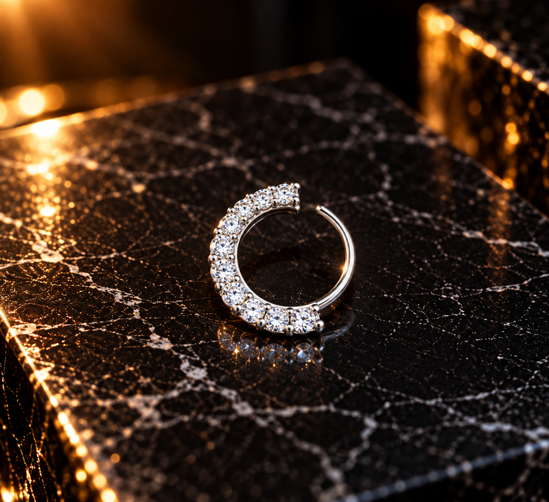 Clarity Crescent Nose Pin