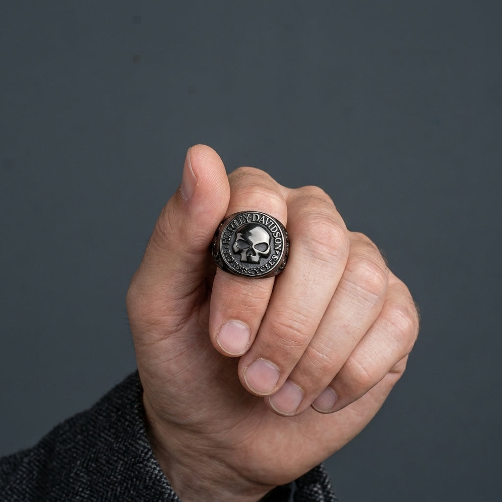 Noir Skull Sigil Ring