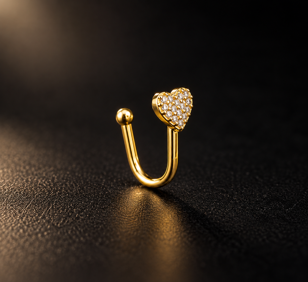 Clarity Heart Nose Pin