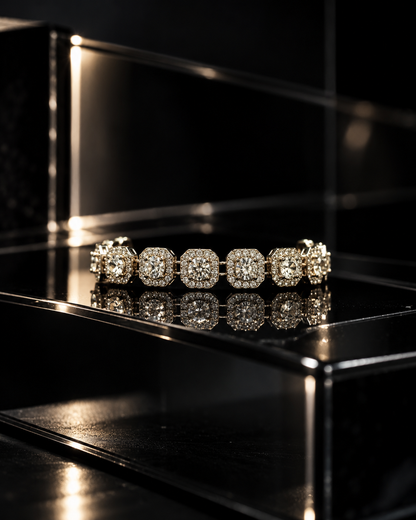 Edge Halo Clustered Bracelet