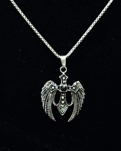 Noir - Wing cross Pendant