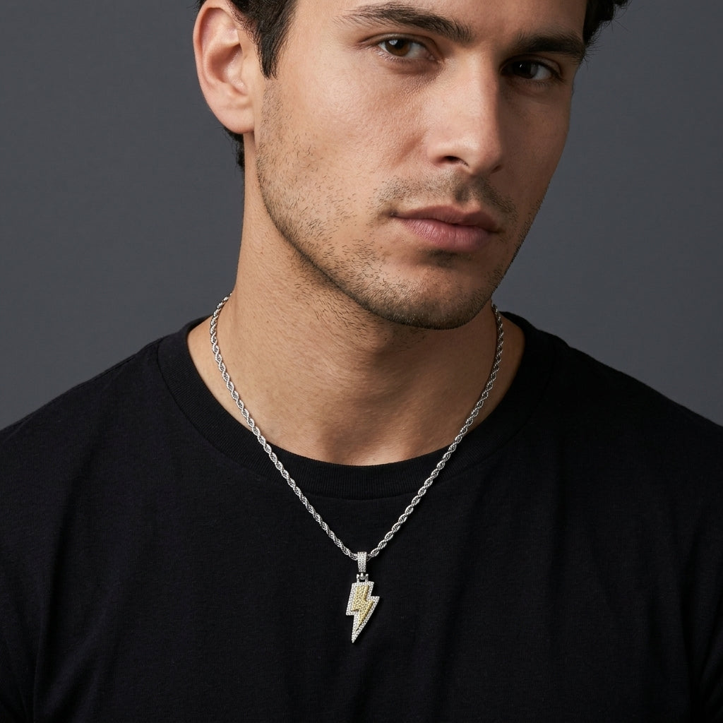 Edge Lightning Iced Pendant