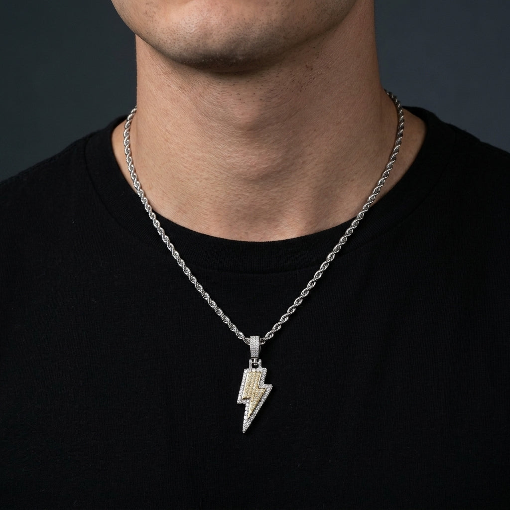 Edge Lightning Iced Pendant