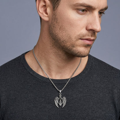 Noir Wing Cross Pendant